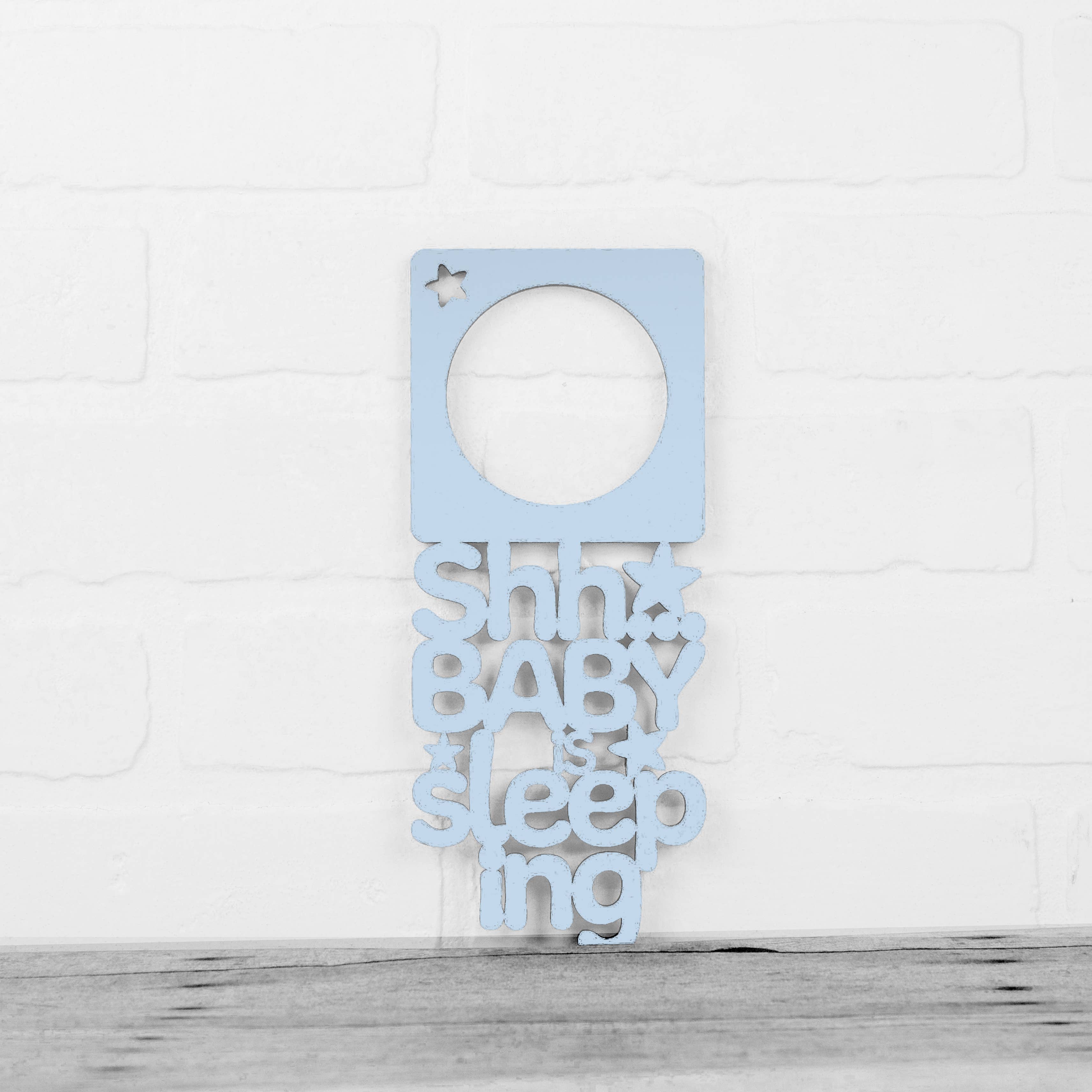 Spunky Fluff - Wholesale Wall Decor - Kids & Baby - Shhh... The Baby Is Sleeping Wood Nursery Door Hanger Sign21