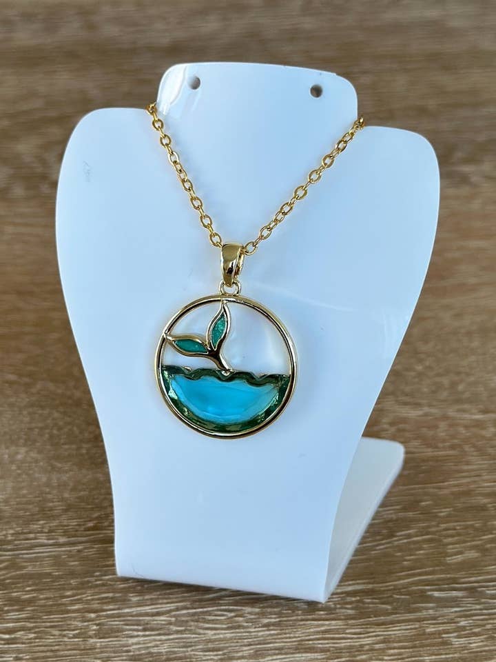 Ocean Dreams Collection- Whale Tail Gold Necklace for wholesale by Picki Nicki