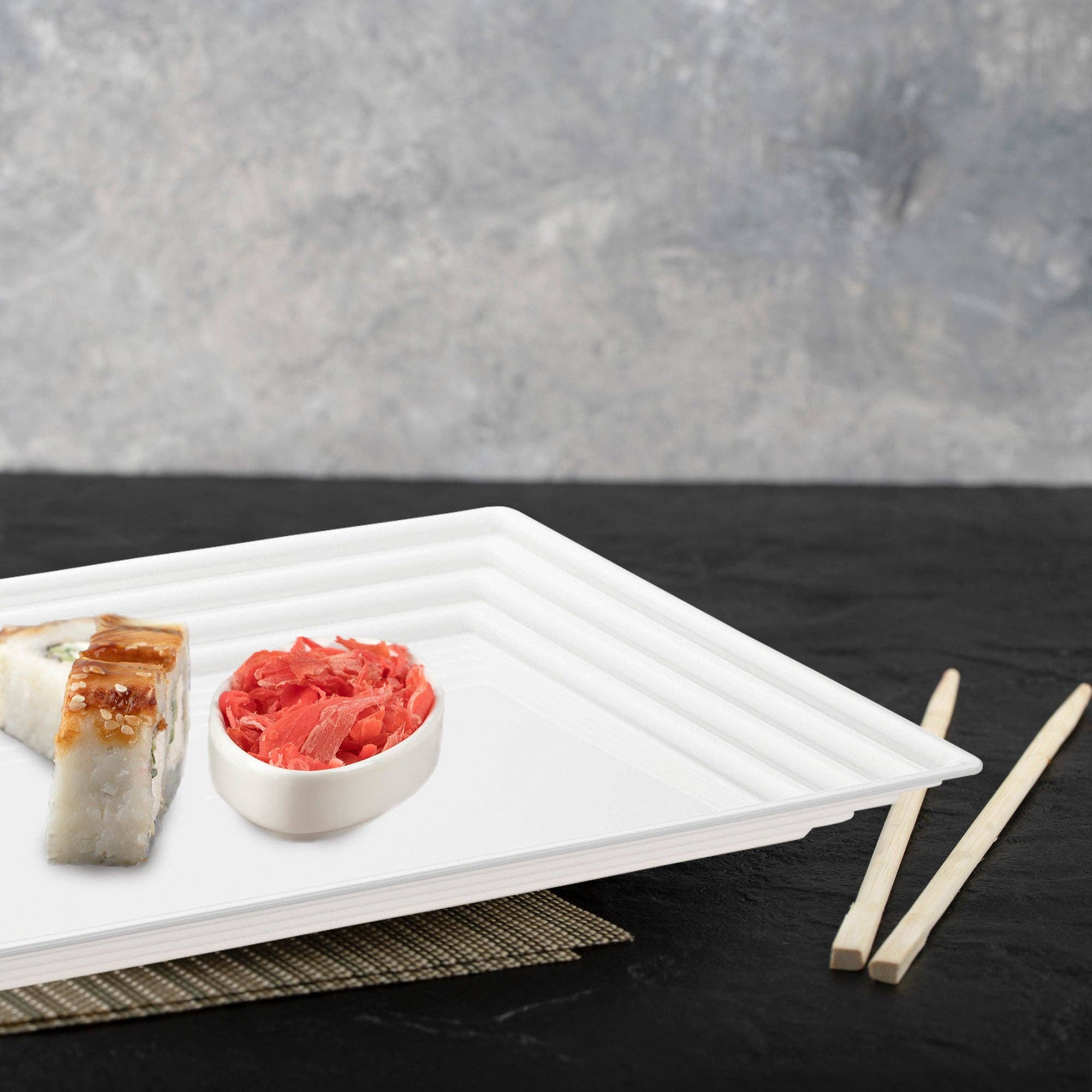 Smarty had a Party - Wholesale Serving Tray - 9" x 13" White with Groove Plastic Serving Trays - 24 pcs8