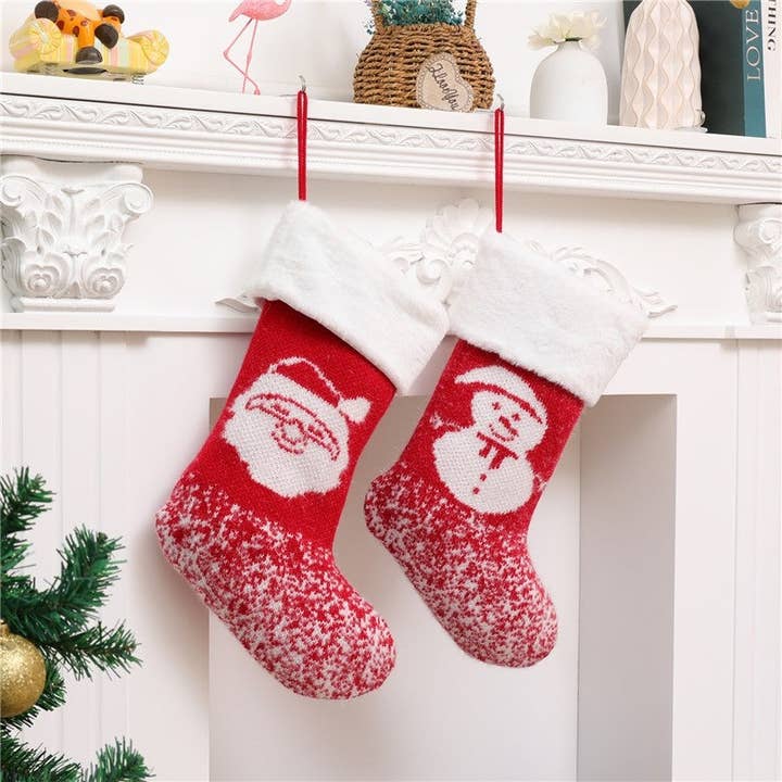 Large Knitted Snowman Old Man Sock Gift Bag Christmas Decoration for wholesale by Sheer Trend