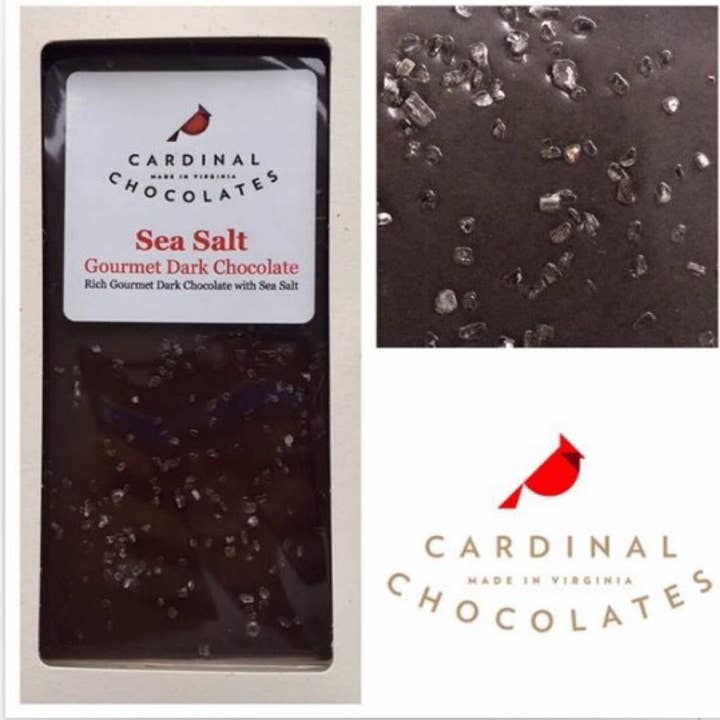 Cardinal Chocolates - Wholesale Chocolate Bar - Sea Salt Gourmet Dark Chocolate Bar 4oz0
