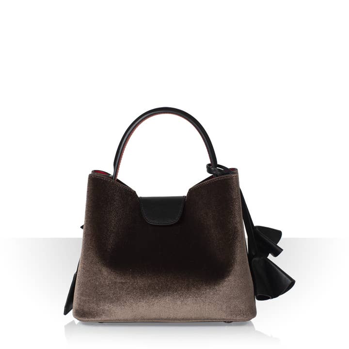 Sofia Velour Small – Taupe for engroshandel hos Maffei Bags