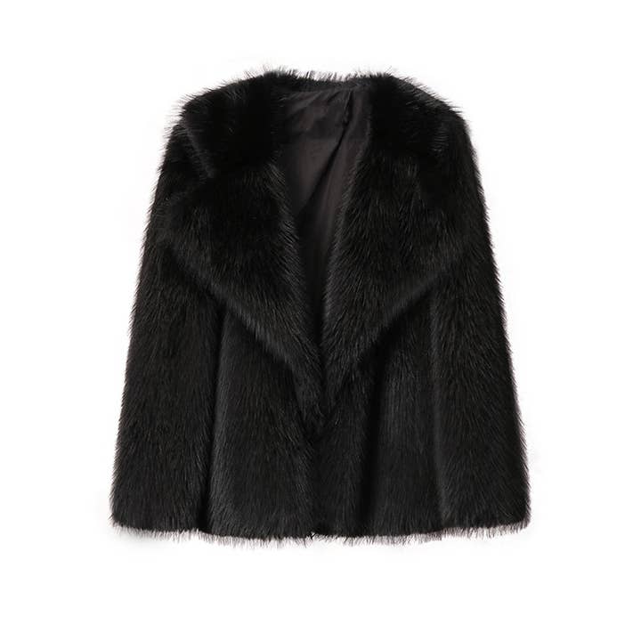 Rosa Clothing - Wholesale Fur/Faux Fur Coat - Women's - Zariah oversized lapel Fluffy faux long fur coat0
