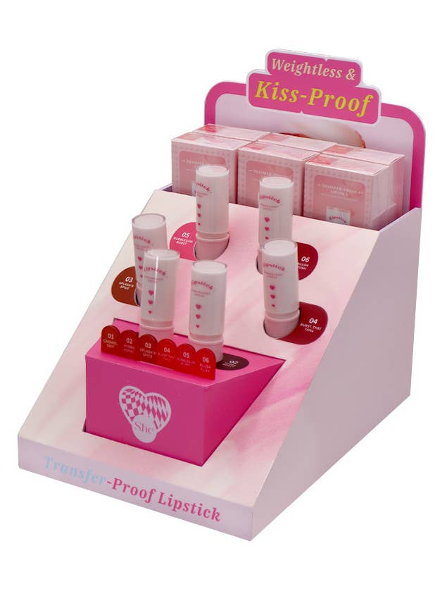 SHE BM116 Conjunto de Expositor de Batom à Prova de Beijo - 36 peças por atacado de PINEAPPLE Beauty