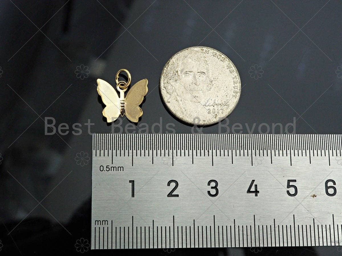 BestBeads&Beyond - Wholesale Individuele bedel/hanger - Vlinderhanger bedel, 14K gold filled vlinderbedel, hanger voor ketting of armband, 13x11 mm, Sku#ZX294