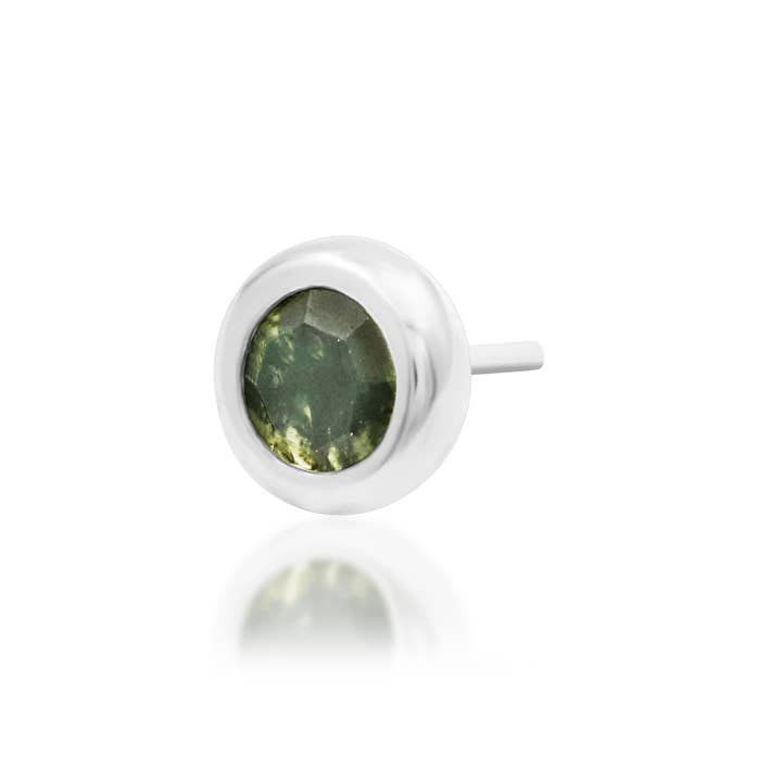 Piercing-zone - Wholesale Single Earring - Alary – 14K Gold Moss Agate Threadless End