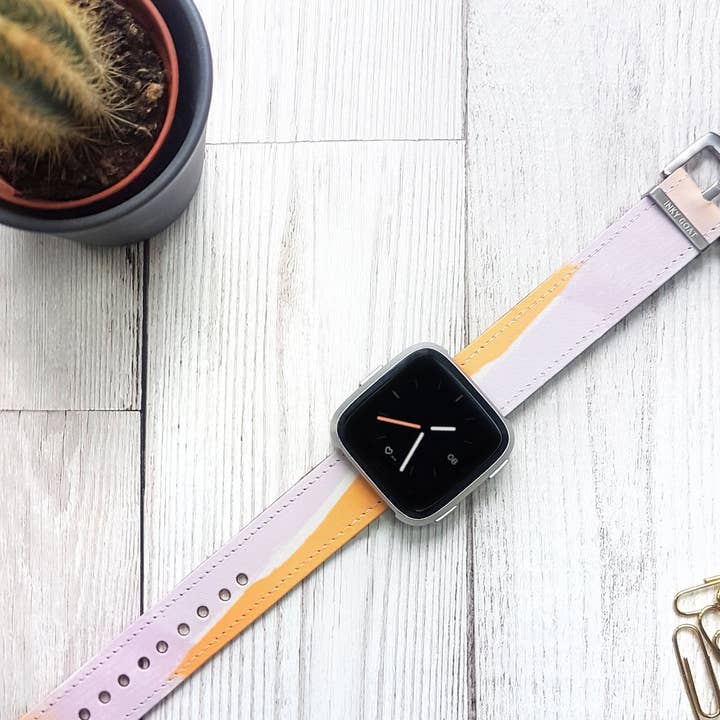 Leather Fitbit Versa Watch Strap Paint Style for wholesale by Inky Goat