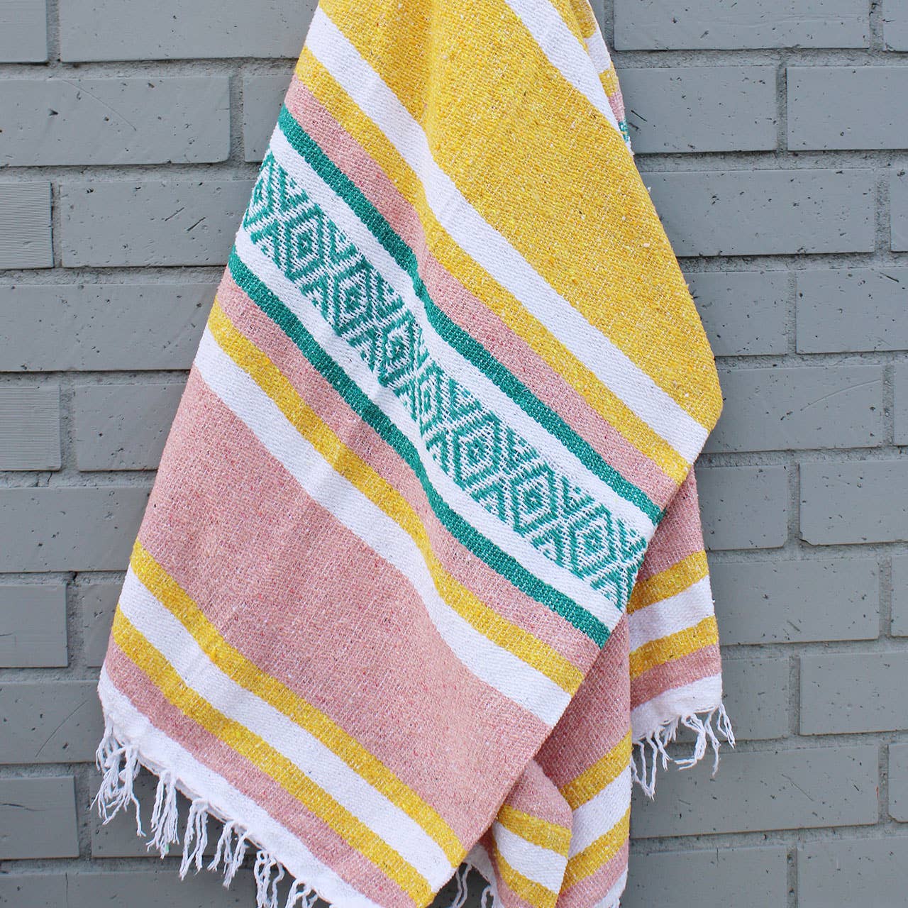 California Seashell Company - Wholesale Throw Blanket - Sunset Mexican Throw Blanket | Coral, Yellow, Aqua0