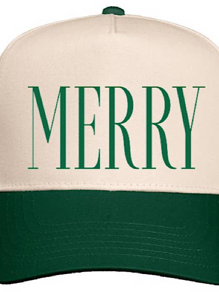 Merry Khaki/Green Holiday Embroidered Baseball Hat for wholesale by LivyLu