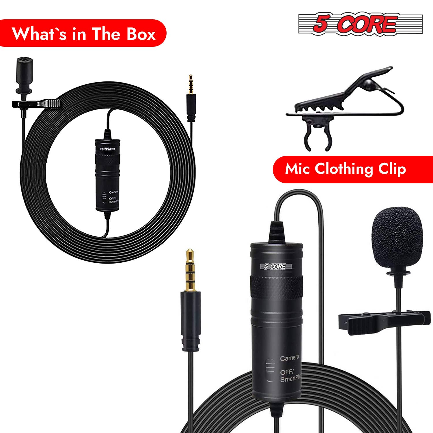 K Cube Inc - Wholesale Musical Instrument - 5 Core Lavalier Microphone Clip On Mic Lav Lapel Microfono9