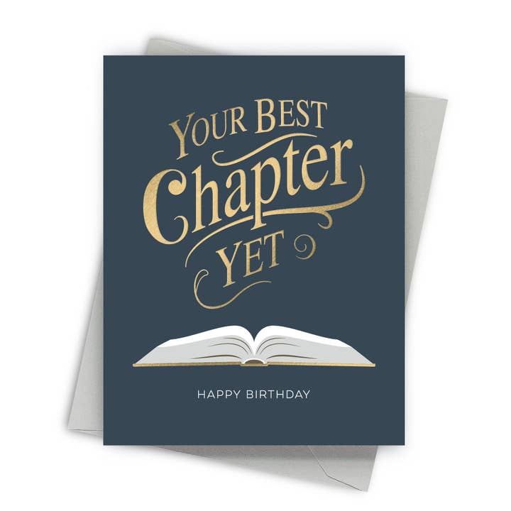 Fine Moments - Wholesale Birthday Card - Best Chapter – Foil-Pressed Birthday Card For Book Lovers