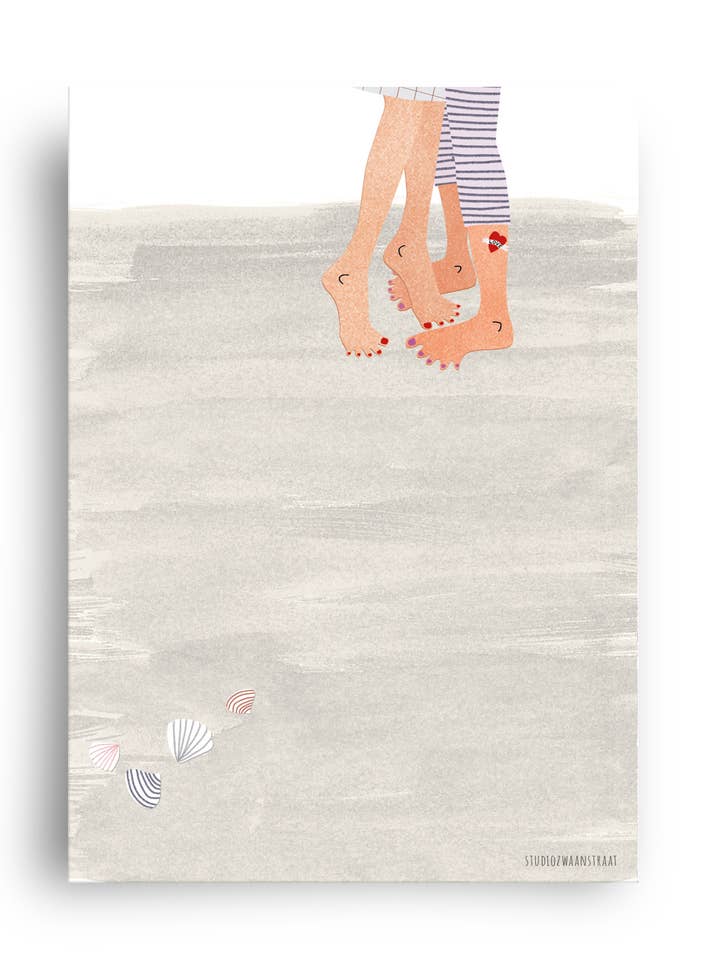 postcard 'beachlove girls' for wholesale by STUDIOZWAANSTRAAT