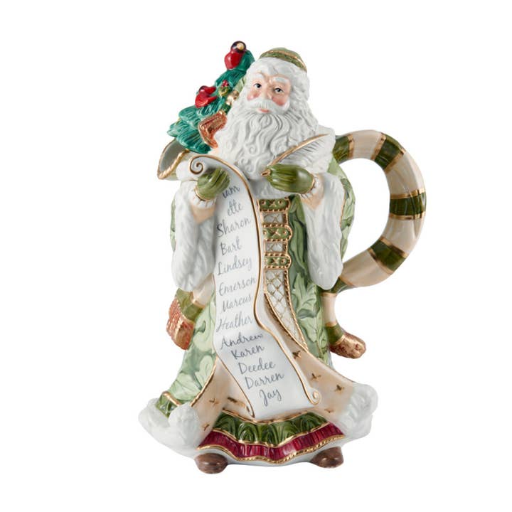 Fitz & Floyd Holiday Hme Green Santa Pitcher Gift Box Pkg for wholesale on Faire