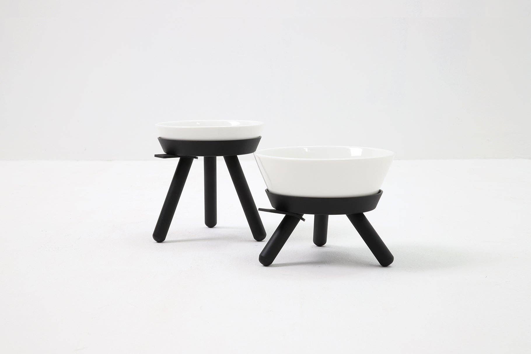 Pets So Good - Wholesale Pet Elevated Bowl - Cat/Dog - Oreo Elevated Pet Feeder Table . Black & White . Tall2