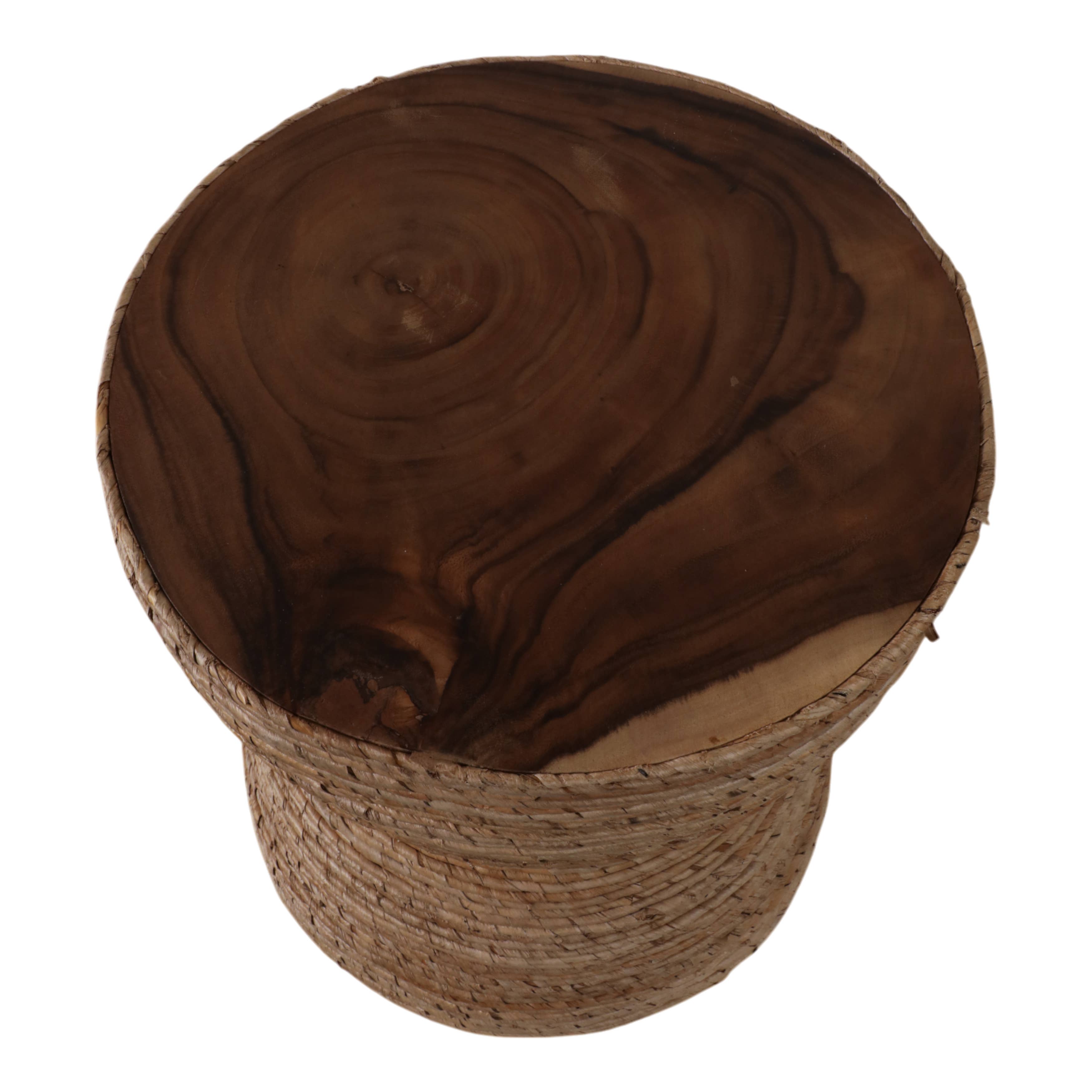 Sagebrook Home - Wholesale Side Table - End Table - Brown Wood Woven Banana Leaf Design, 18 in.9