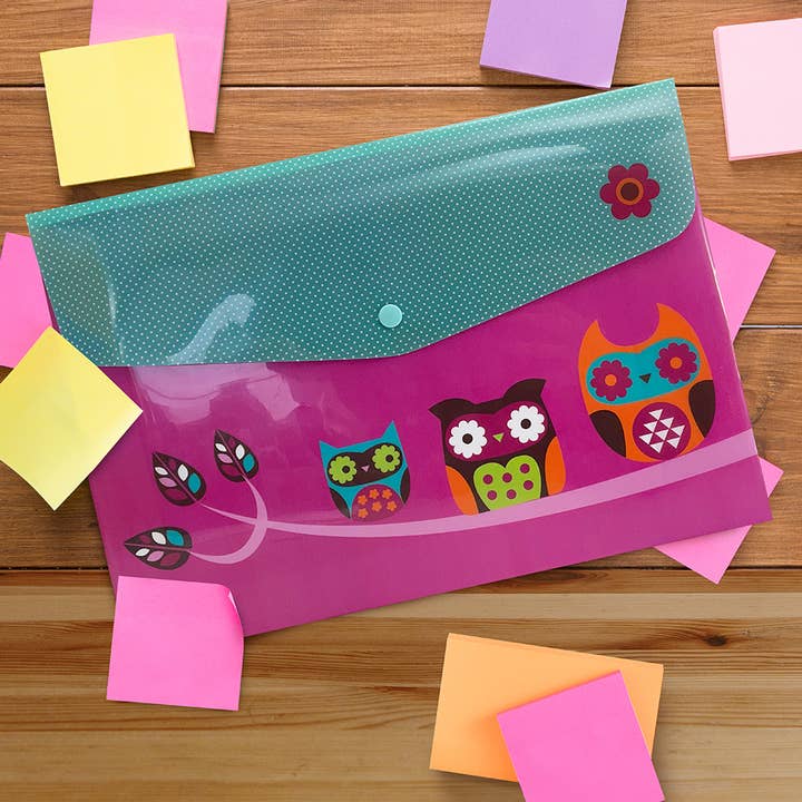 Carteiras Popper A4 Conjunto de 3 Pastas Organizadoras de Arquivamento Corujas por atacado de Powell Creative Products Ltd