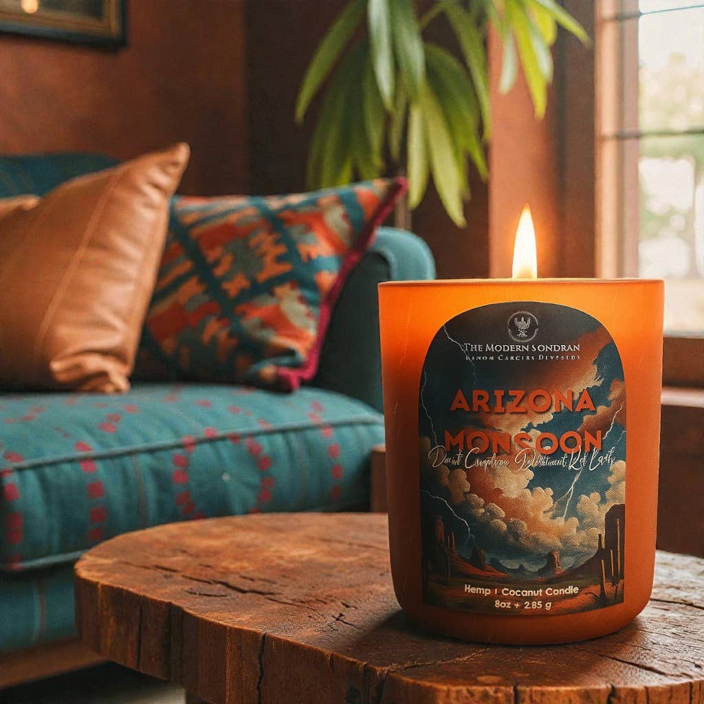 The Modern Sonoran - Wholesale Jar/Filled Candle - Arizona Monsoon Candle: Desert Creosote + Rain + Red Earth0