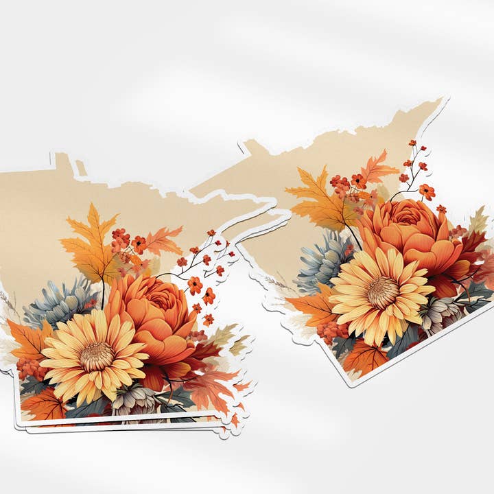 Adesivo in vinile Minnesota Fall Blooms 🌻🍂 | 4 stagioni e ulteriori Risultati per adesivi auto fiori all'ingrosso. Resi gratuiti e termini di pagamento a 60 giorni su Faire in tendenza su Faire.