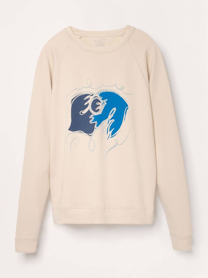 Sudadera de algodón Pima orgánico para adulto - palomas azules para venta al por mayor de Granelito