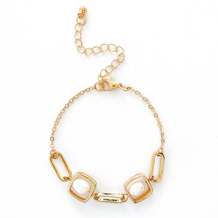 Fashion Genuine Pearl Geometric Bracelet for wholesale by S&A Fashions