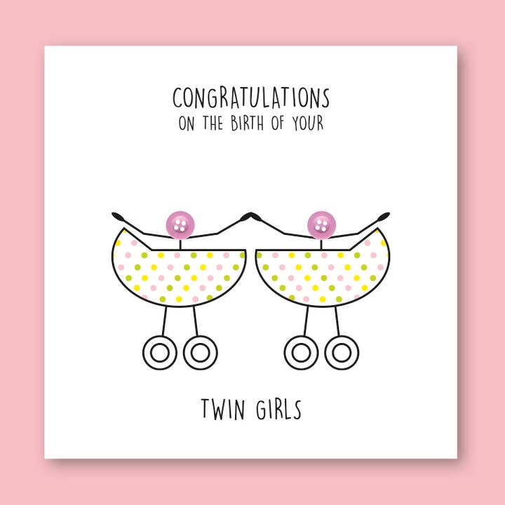 Twin Girls Card for wholesale by mrs L cards