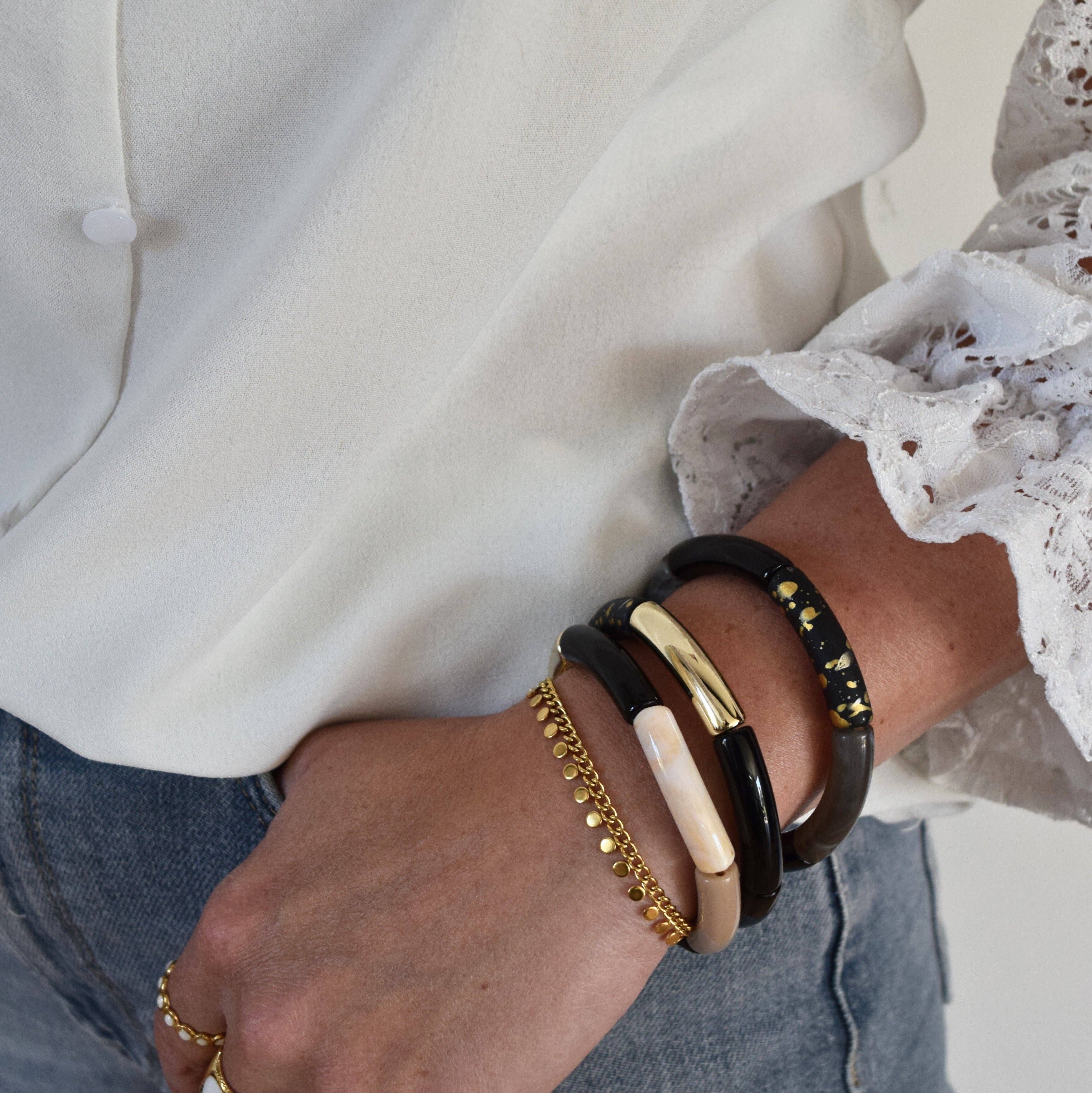 Manacreations - Wholesale Armband met kralen - Armbanden met zwarte en gouden accenten14