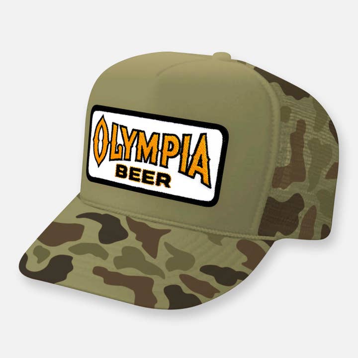 Webig Moto Company - Wholesale Trucker Hat - Unisex - OLYMPIA BEER CURVED BILL PATCH HAT7