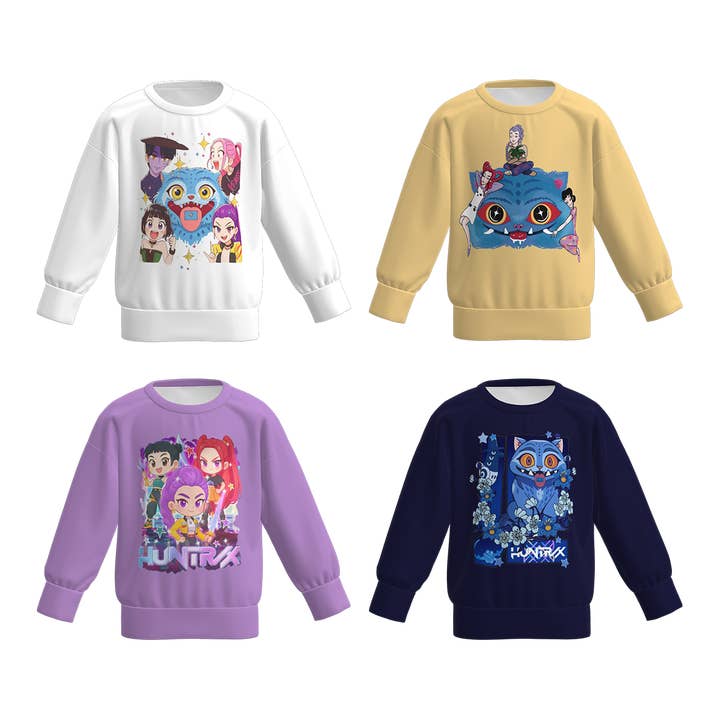 Girls Fall Kpop Demon Hunters Print Long Sleeves Top for wholesale by Auraquise