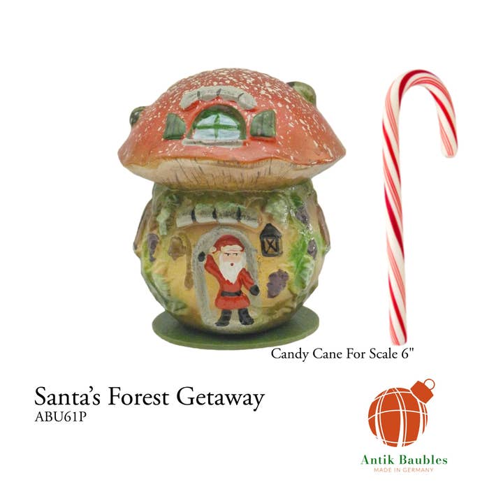 Timothy De Clue Collection - Wholesale Christmas Decoration - Santa's Forest Getaway Paper Mache Mushroom Candy Container - Antik Baubles Christmas Decor4