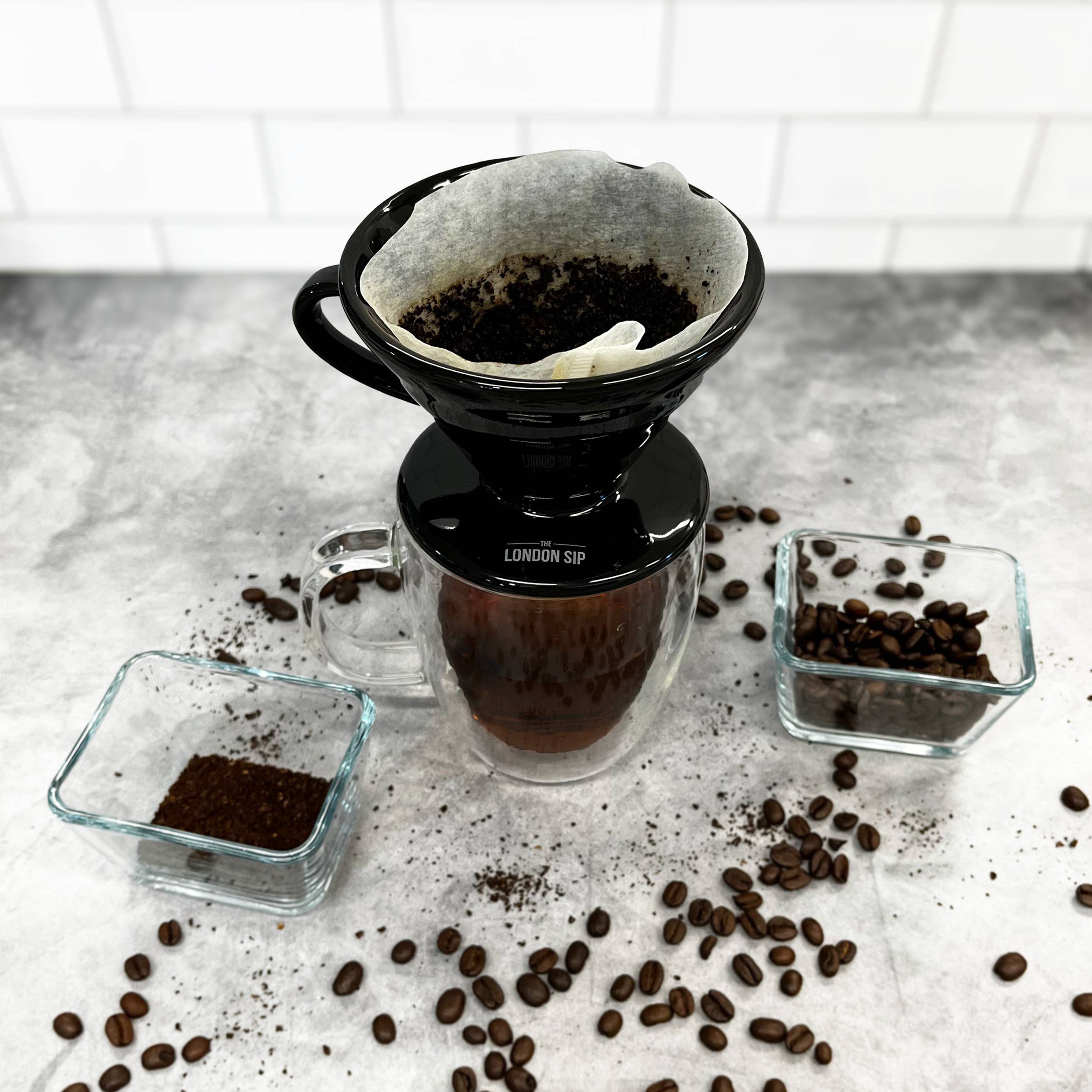 Kitchen Supply - Wholesale Pour Over & Dripper - London Sip Ceramic Coffee Dripper, 1-2 Cup, Black5