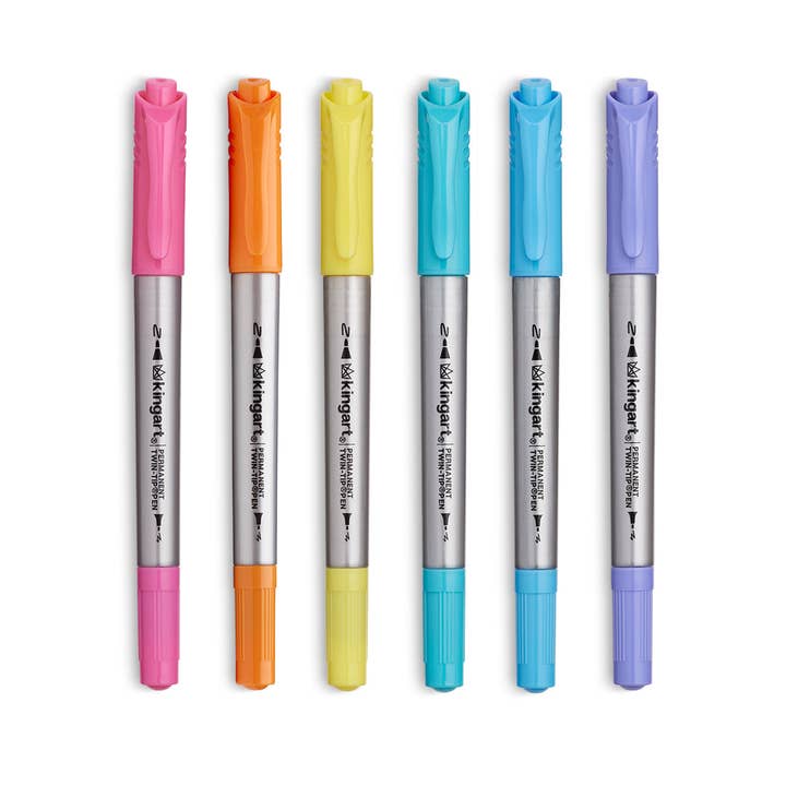 KINGART - Wholesale Stiften - Permanente Ultrafijne Pennen 6 Pastelkleuren0