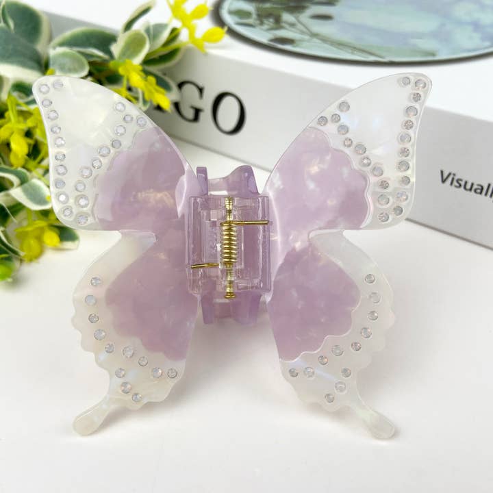 TheDivaSoap - Vendita all'ingrosso Fermaglio per capelli - Donna - Fermaglio per capelli a farfalla con strass in acetato3