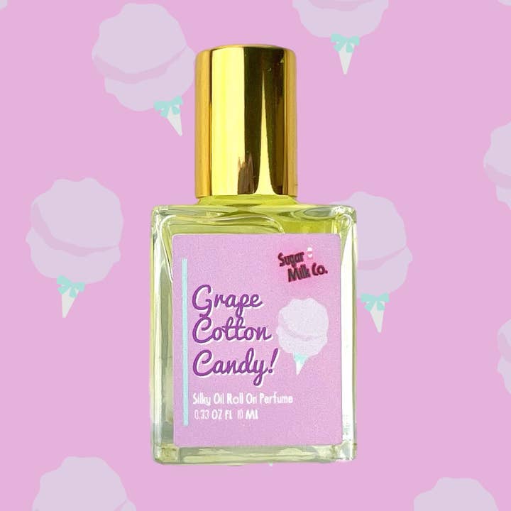 Grape Cotton Candy Roll On Perfume Oil for wholesale by Sugar Milk Co.
