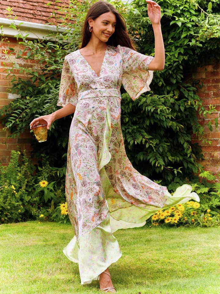 Faux Wrap Maxi Dress / "Emiko" for wholesale by Jessica Russell Flint