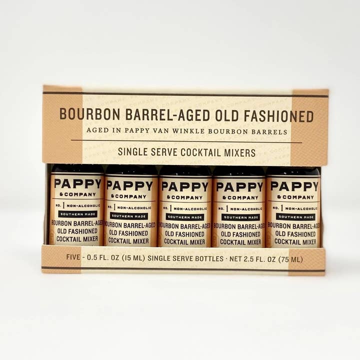 Pappy & Company - Vente Mélange/sirop pour cocktails - Mélange Old Fashioned vieilli en fût de bourbon Pappy Van Winkle - Pack de 5 portions individuelles0