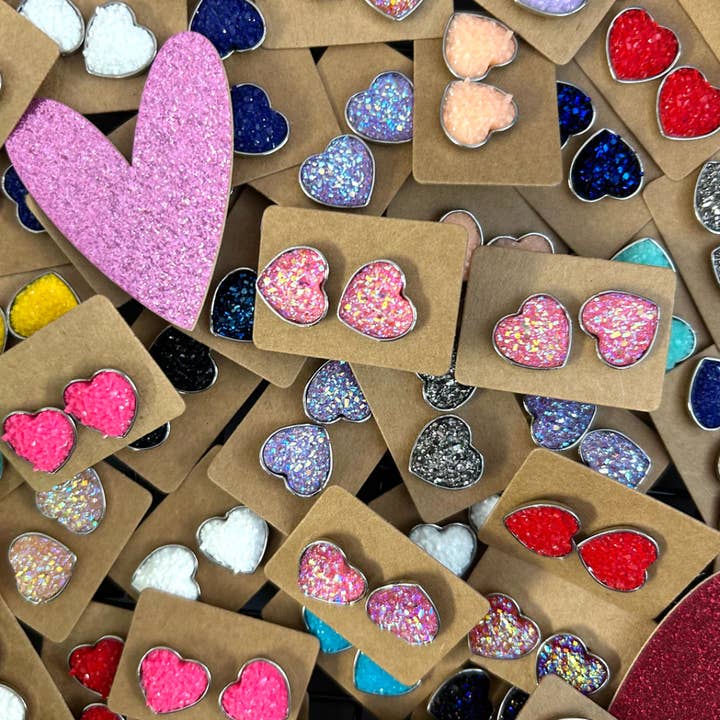 Kate Tuesday Jewelry - Wholesale Stud/Post Earrings - Valentines Heart Stud Earrings Grab Bag2