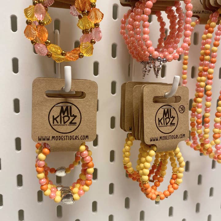 Modestideas - Wholesale Beaded Bracelet - Kids - meisjes sieraden collectie roze geel oranje | handgemaakt2