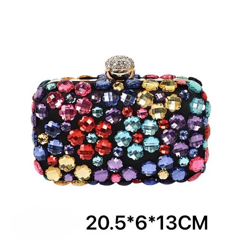 PEACH ACCESSORIES - Wholesale Clutch - Dames - 0705 avondclutch met meerkleurige kristallen8