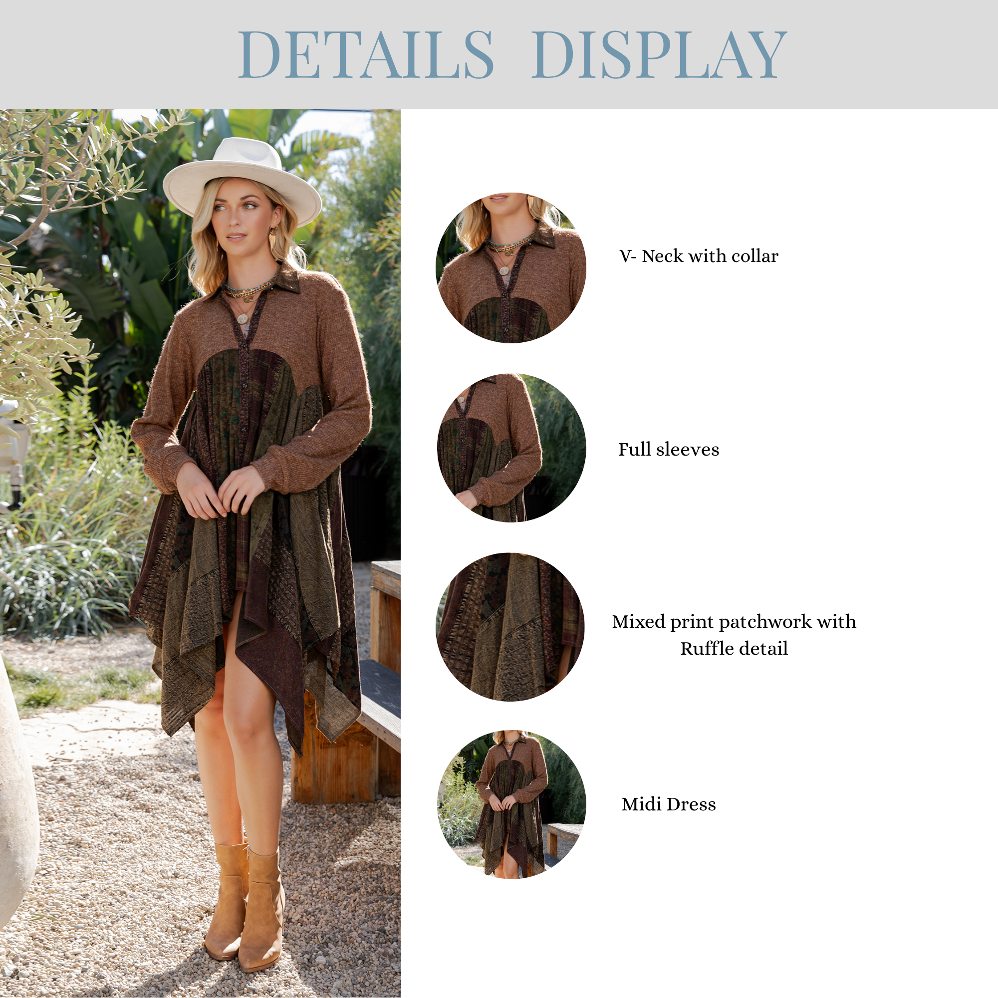 Amber Luxe Shacket Dress in Cozy Knit Blend & Vintage Checks for wholesale on Faire7