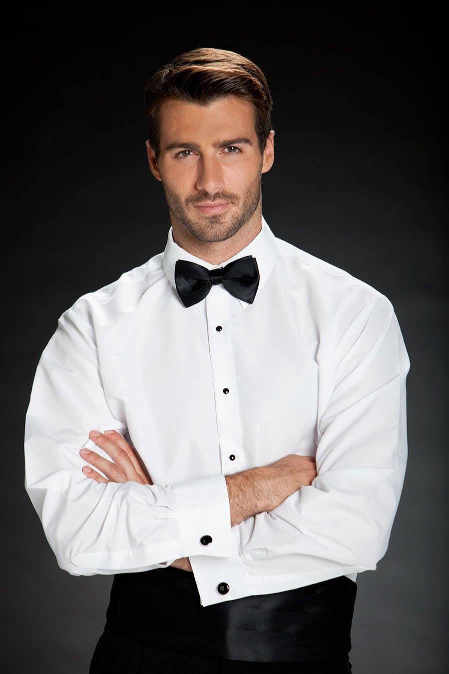 Cardi International - Wholesale Tuxedo Shirt - Men's - "Como" White Laydown Tuxedo Shirt0