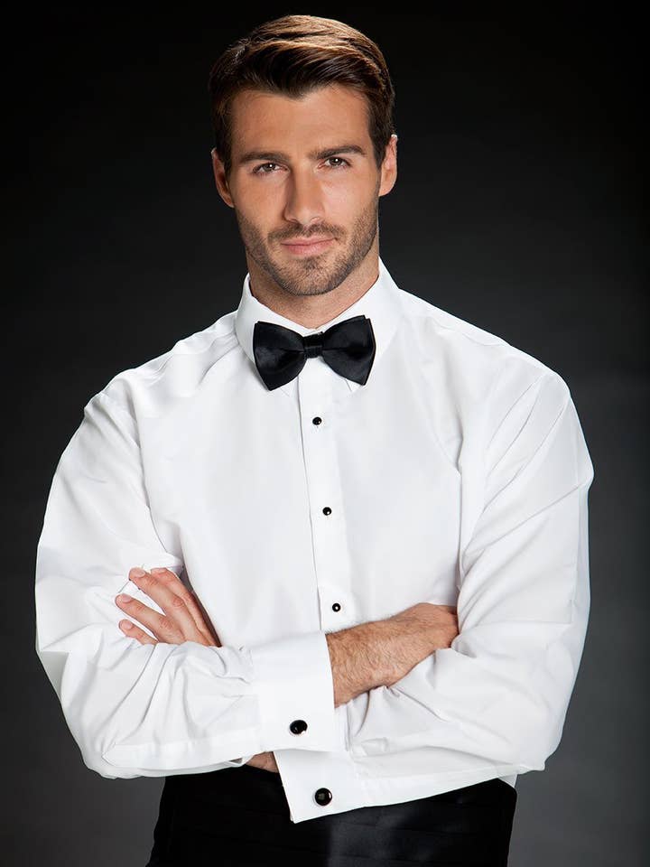 Cardi International - Wholesale Tuxedo Shirt - Men's - "Como" White Laydown Tuxedo Shirt