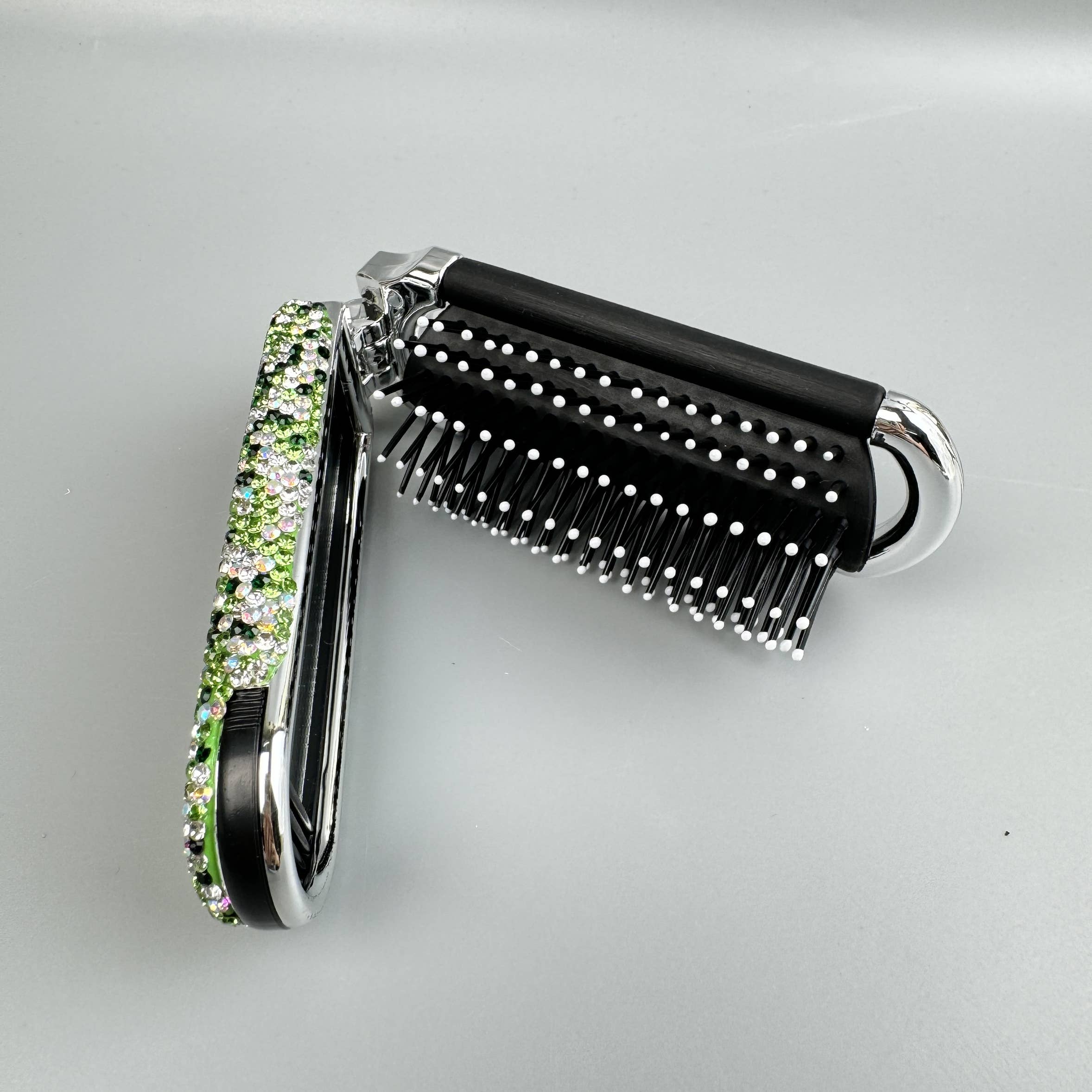 Ole - Venta al por mayor Cepillo/peine - Cepillo de Pelo y Espejo de Viaje Compacto Plegable con Pedrería de Cerámica MIS10092