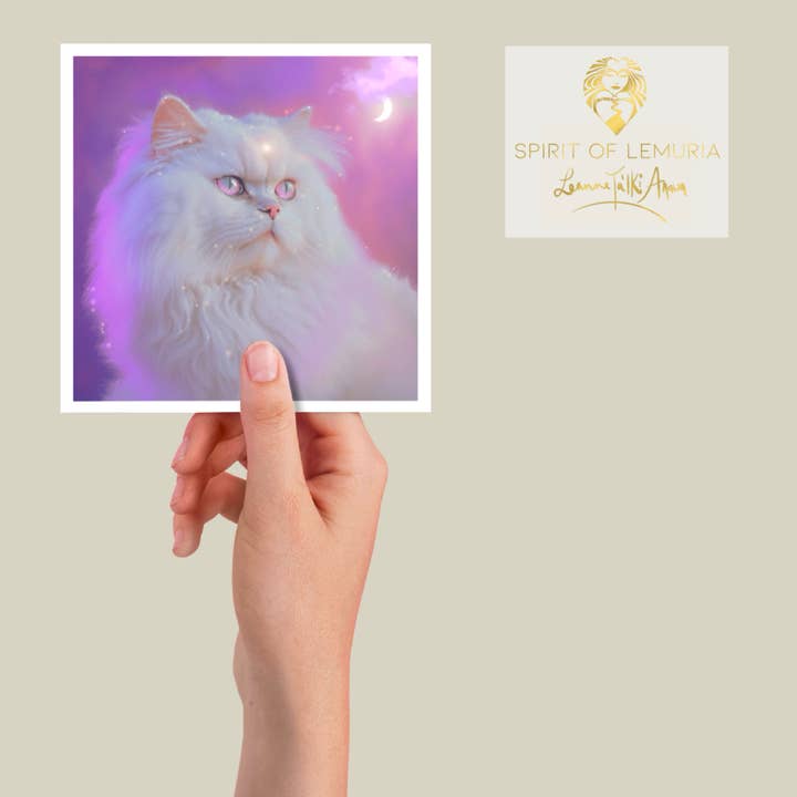Purrfect Relaxation 1 - Biglietto di auguri quadrato per la vendita all'ingrosso da parte di Spirit of Lemuria