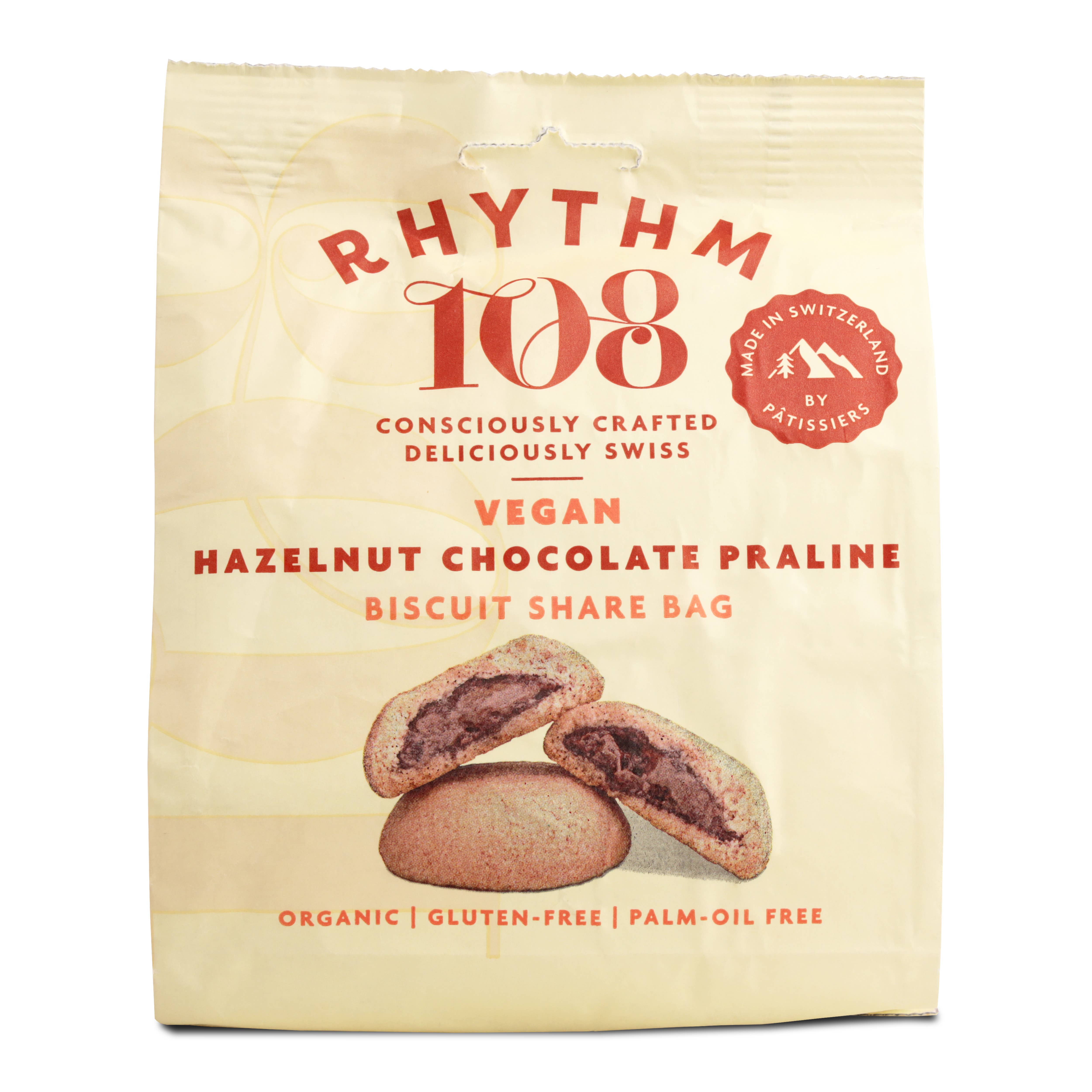 Rhythm108 - Wholesale Cookie - Hazelnut Chocolate Praline Filled Biscuit Share bag 135g2