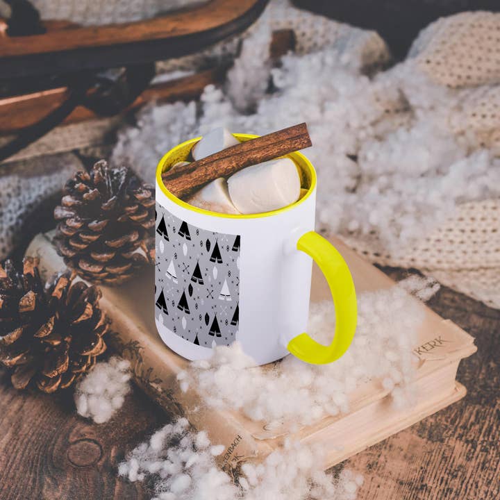 3dRose - Wholesale Coffee Mug - 3dRose, Tribal Teepee Black Gray White, Mug5