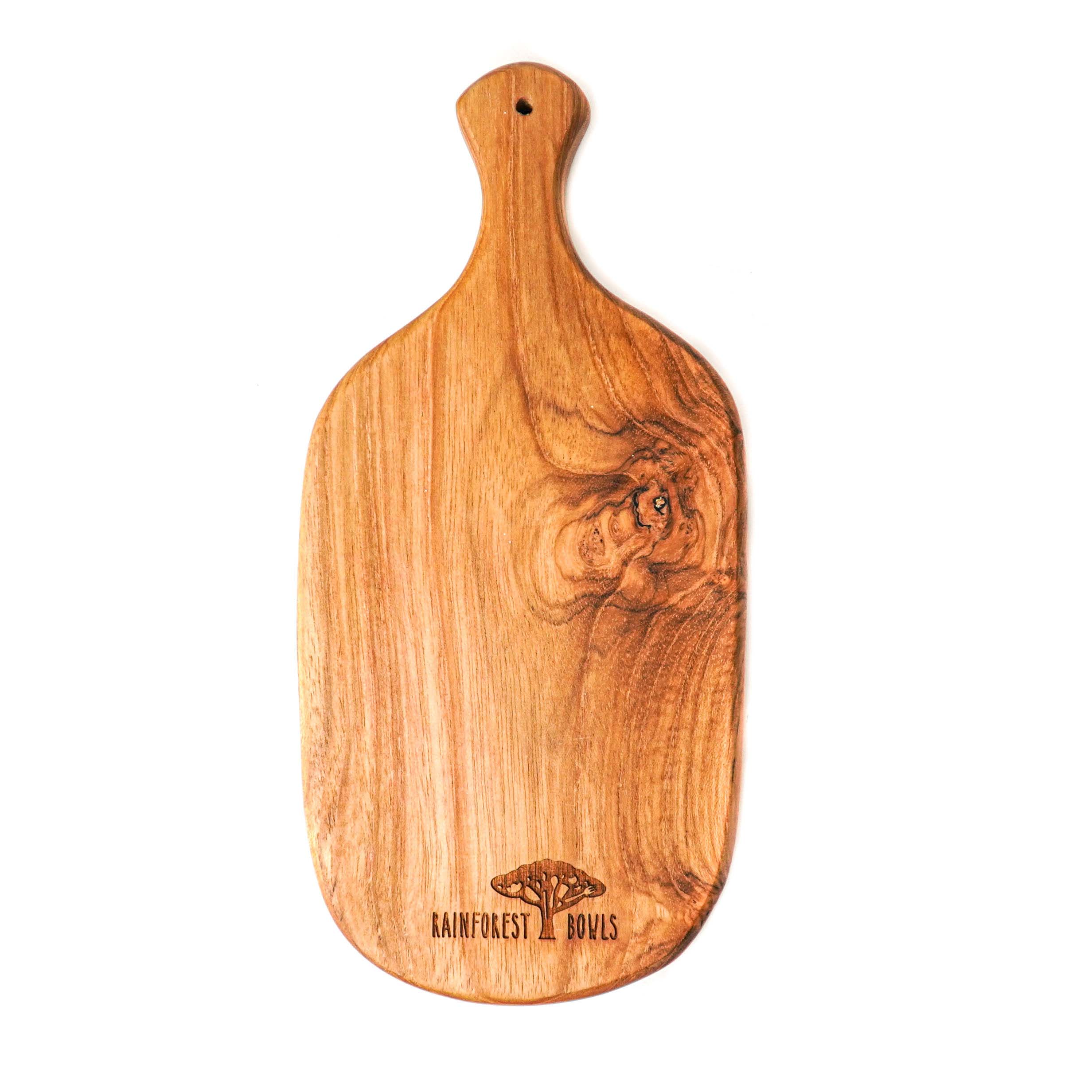 Rainforest Bowls - Wholesale Cutting Board - Curve Edge Rectangular Teak Wood Chopping Board (6" x 5")6