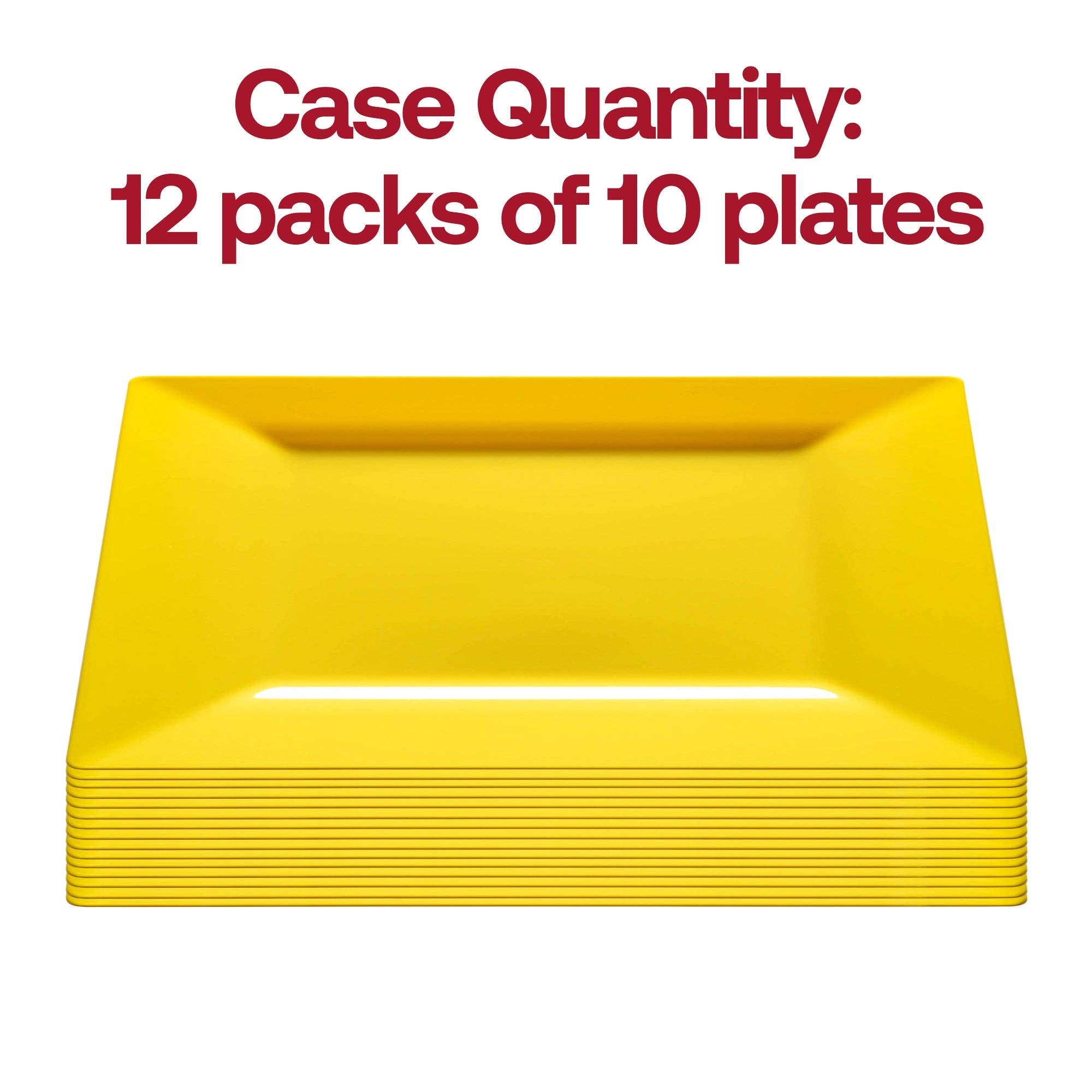 Smarty had a Party – wholesale Disposable plate – 9.5" Yellow Square Plastic Dinner Plates - 120 pcs3