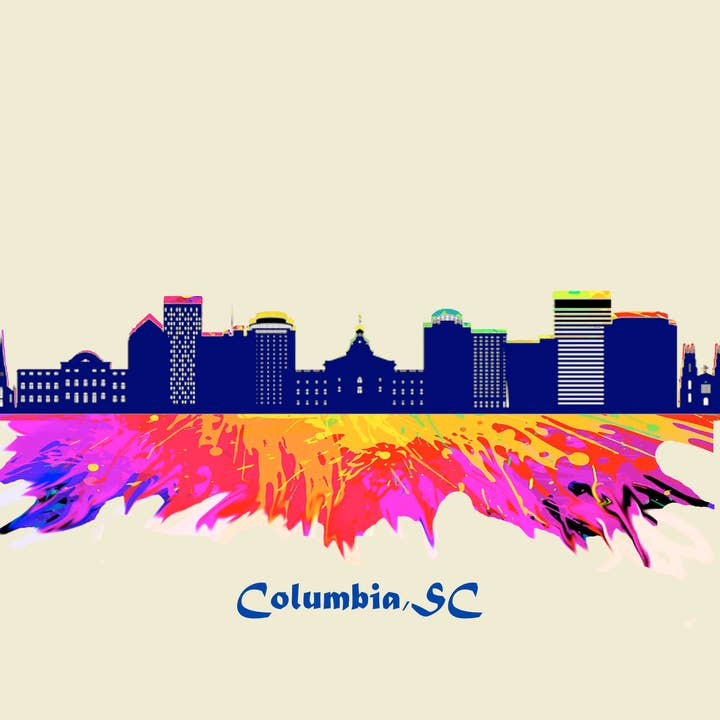 City Of Columbia Skyline Poster Watercolor Art for wholesale by BMS BIZ