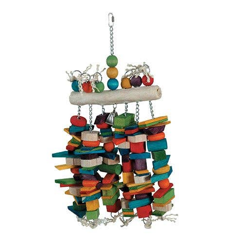 Large Rawhide Log Bird Toy Featherland Paradise for wholesale by Caitec Inc