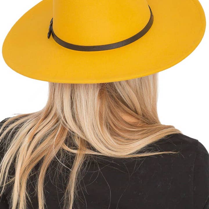 Cap Zone - Wholesale Fedora - Women's - Red Bottom Black Belt Rancher Hat Wide Brim19